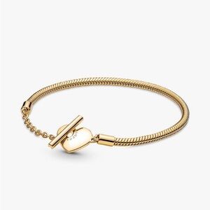 Pandora Moments Heart T-Bar Snake Chain Bracelet